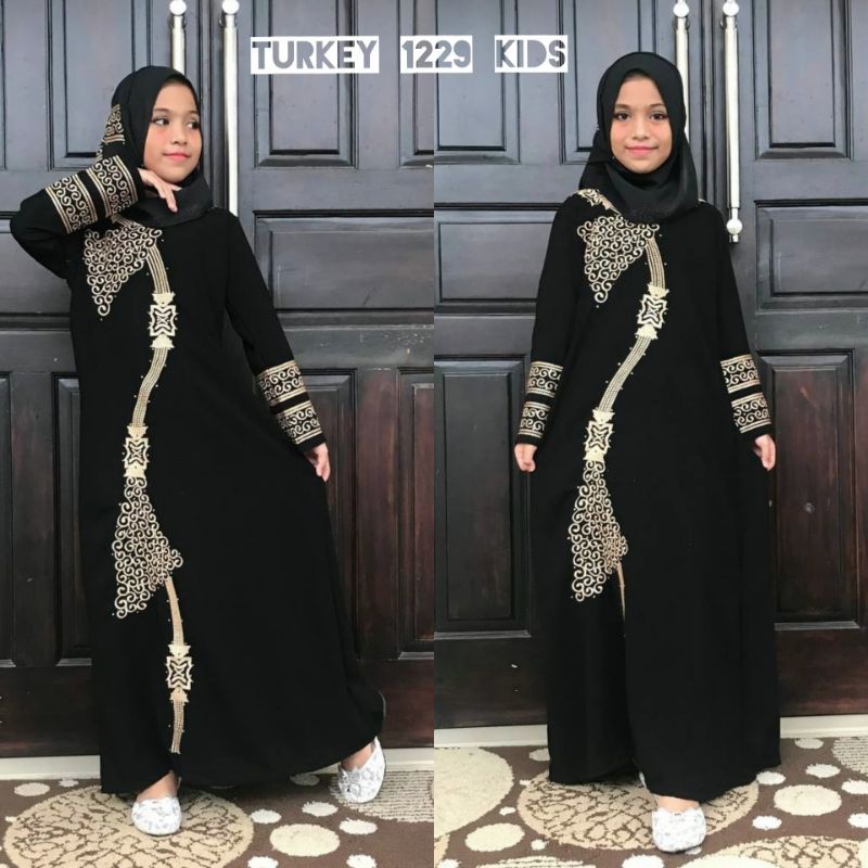 Gallery Exclusive Abaya Hitam Gamis Anak Bordir Turkey 1229 Kids