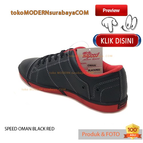 SPEED OMAN BLACK RED sepatu pria sepatu sneakers