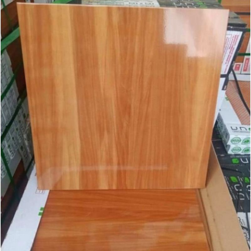 Jual Keramik Lantai Glossy Motif Kayu 50x50 Otawa Brown Uno Shopee