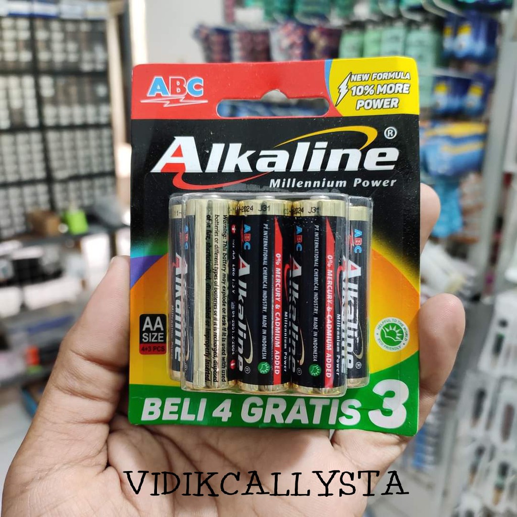 BATU BATTERY BATREI ORIGINAL ABC ALKALINE AA A2 ISI 7 PCS ABC A2