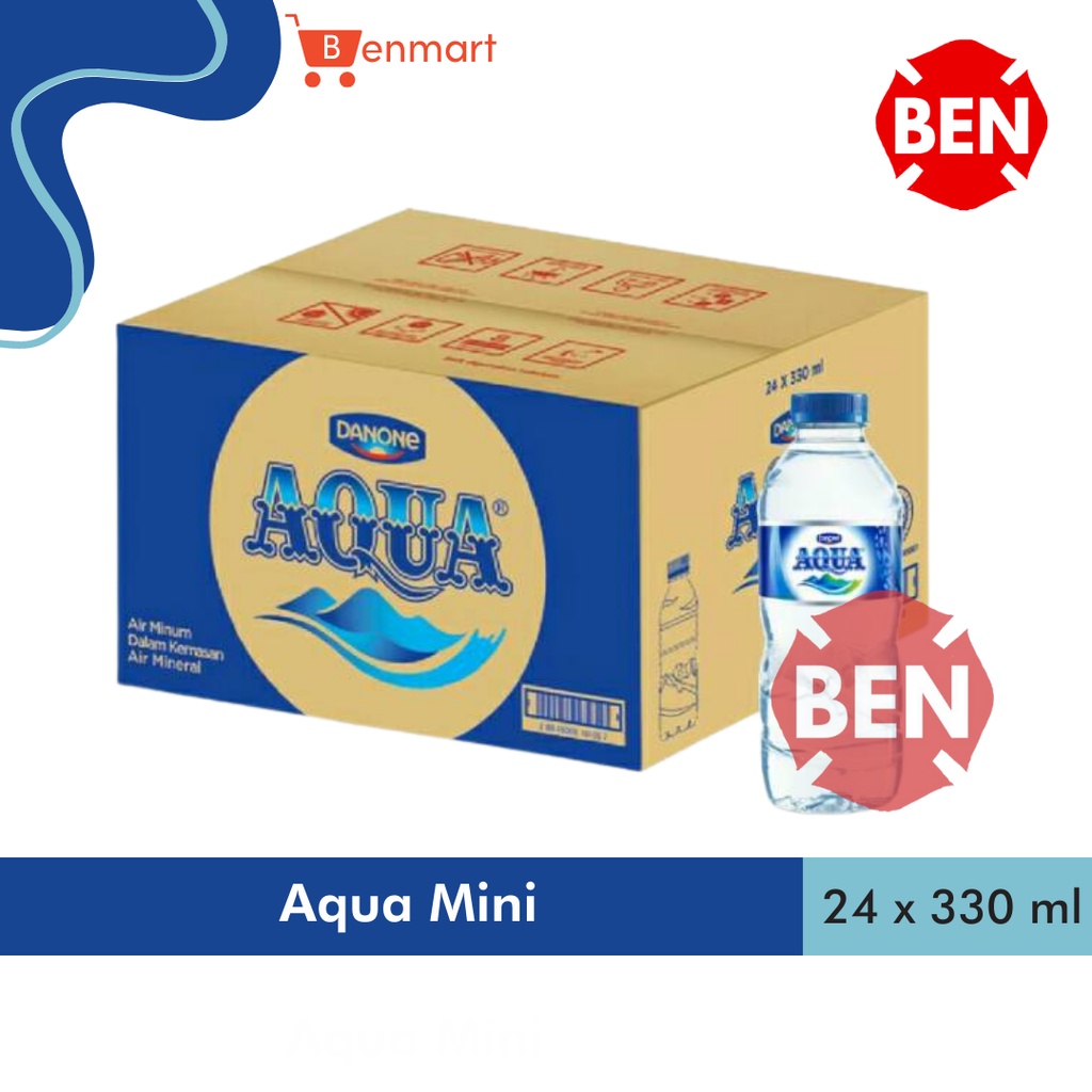 

Aqua Mini 330ml 330 ml 1 Dus 24 Botol Pcs - Air Mineral Kecil Murah