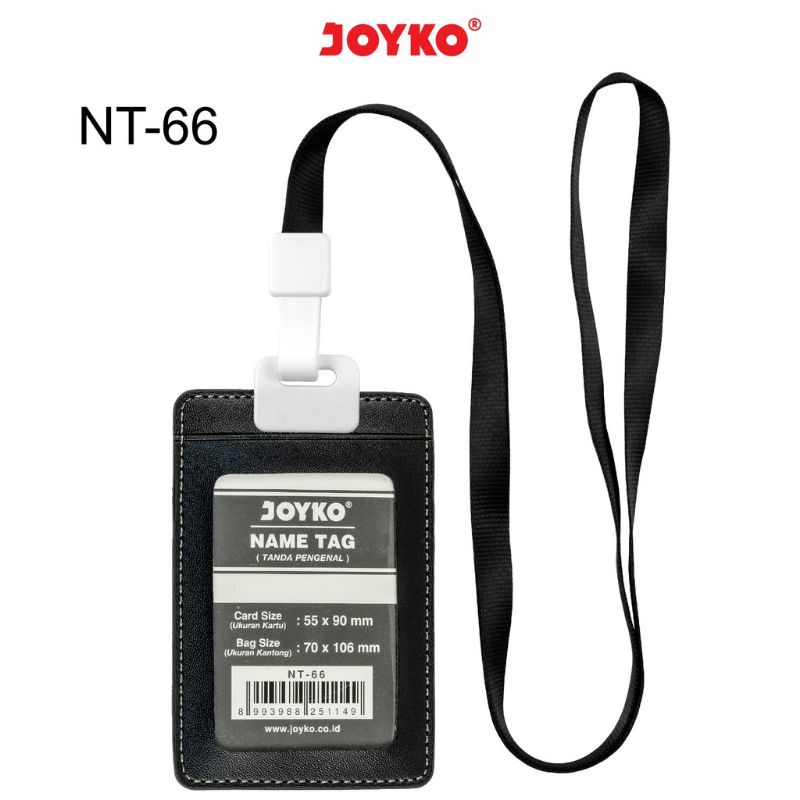 

Joyko Name Tag NT-66 ( Black ) Tanda Pengenal Gantungan Kartu Nama Kulit