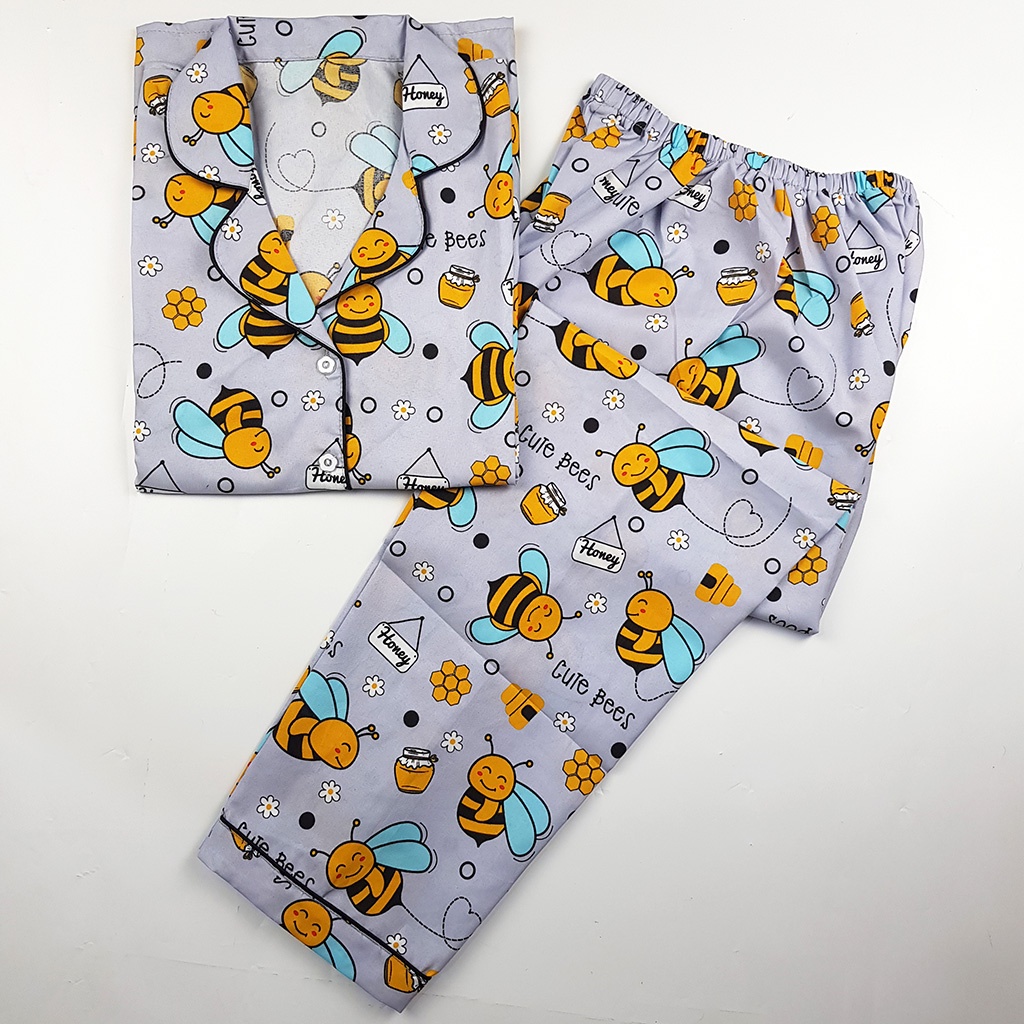 Baju Tidur Piyama Wanita Dewasa Setelan CP Motif Trendy-CPL BEE GREY