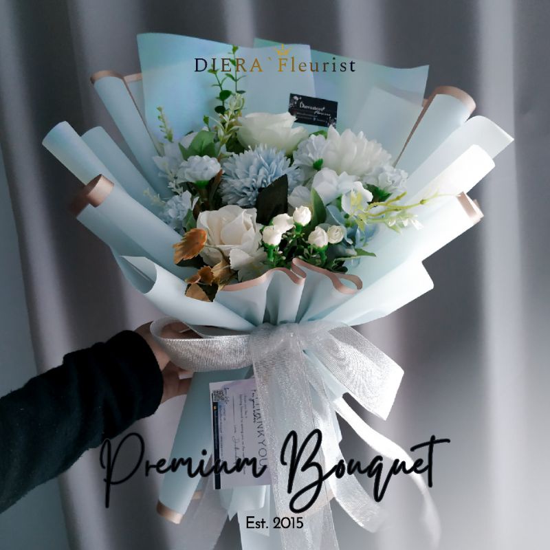 Soft Blue Premium Bouquet ✨| Large Bouquet | Buket Lamaran | Wisuda | Bunga Artificial | Buket Bunga