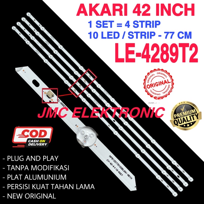 BACKLIGHT TV AKARI 42 INC LE-43P88 LE-4289T2 LE-4399T2SB LE43P88 LE4389T2SB LE4289T2 LAMPU BL 42IN 10K 3V