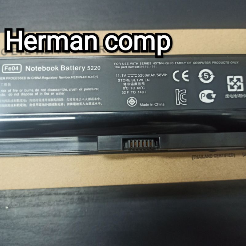 Baterai Hp ProBook 5220 5220M FE04 HSTNN-UB1Q HSTNN-Q85C HSTNN-CB1Q 5200mAh 58Wh