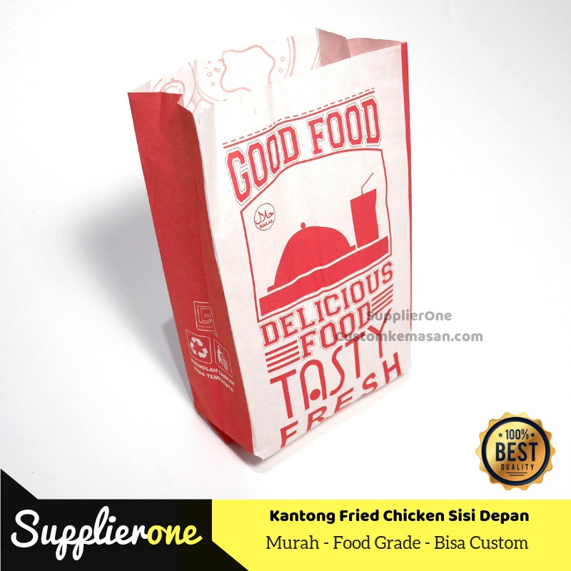 Kantong Bungkus Kemasan Fried Chicken, Kantong kertas Fried chicken, Wadah Fried Chicken