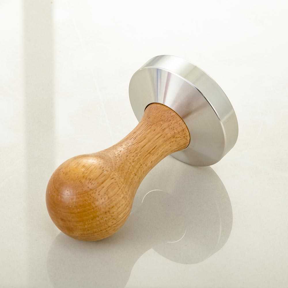 Tamper Kopi Coffee Espresso Tamping Peralatan Perlengkapan Bubuk Stainless Steel Kayu Wood Flat 51mm