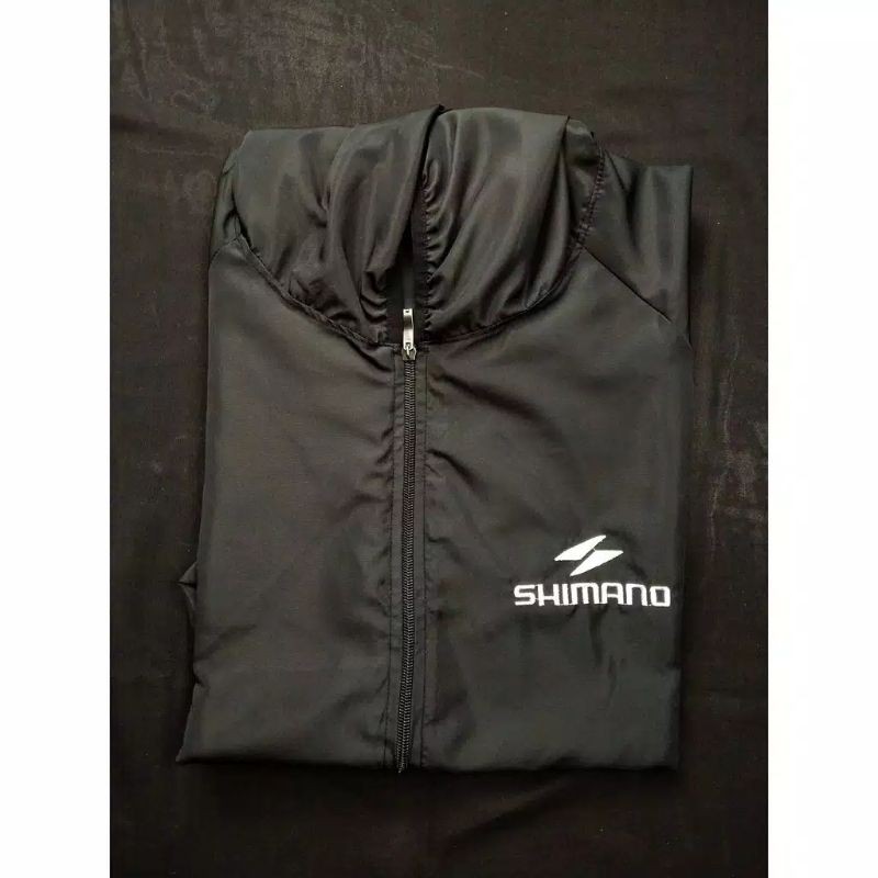 jaket parasut lari sepeda jumbo shimano XTR jaket olahraga pria dan wanita-Hitam