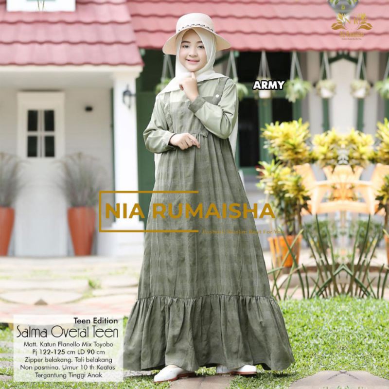 SALMA OVERAL TEEN gamis kids teen motif dres remaja original nia rumaisha orinaura murah lebay