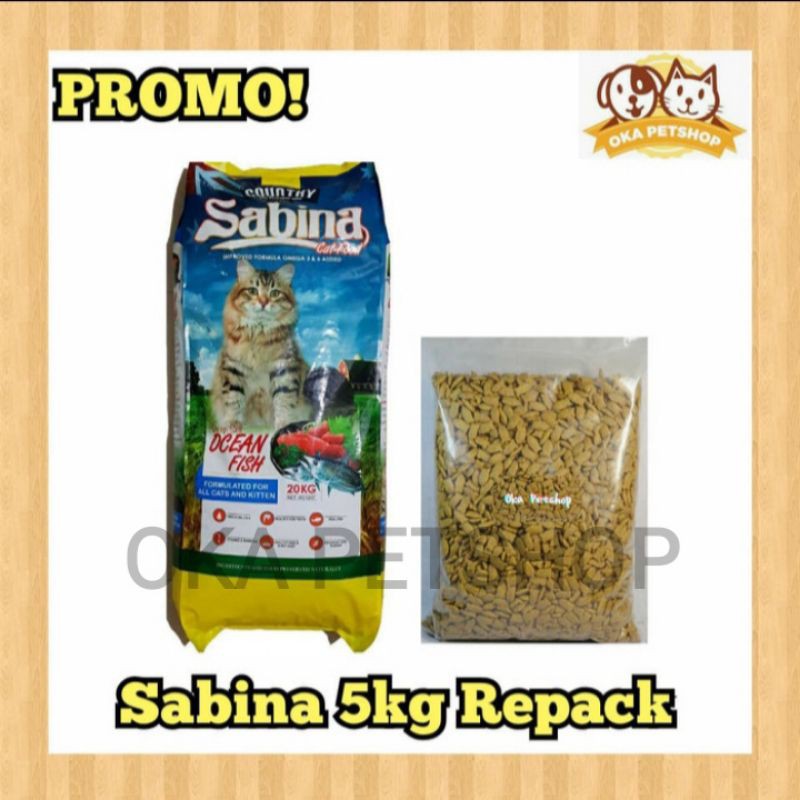 Promo Sabina Cat Food Ocean Fish 5kg Repack - Makanan Kucing Sabina Ocean Fish 5kg Repack