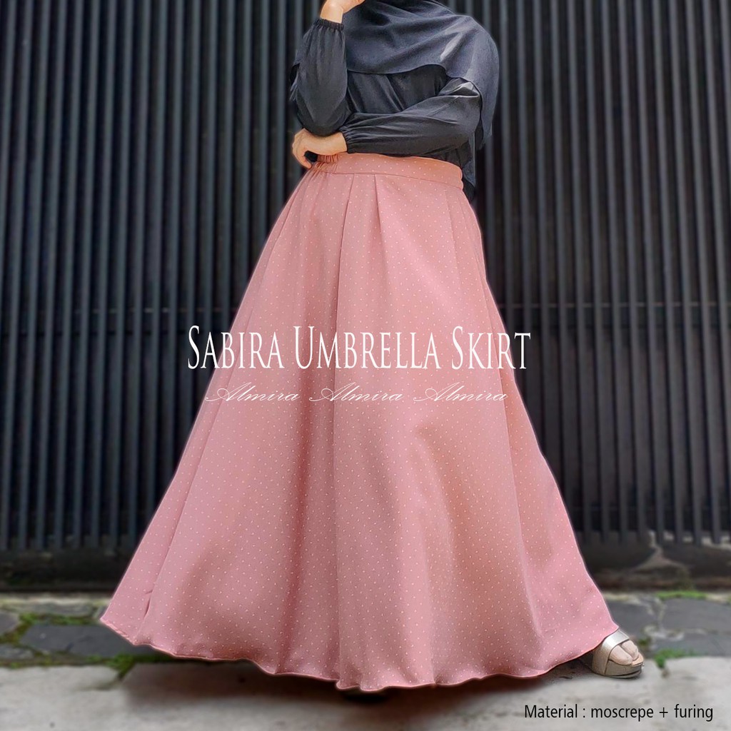 Rok Polkadot Panjang Sabira Maxi Skirt Rok Polka Griyaraditya Almira