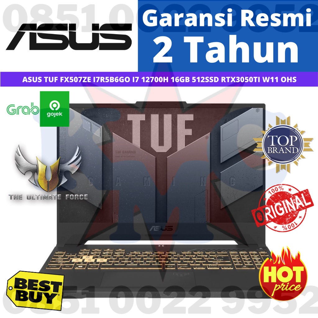 ASUS TUF FX507ZE I7R5B6GO I7 12700H 16GB 512SSD RTX3050TI W11 OHS