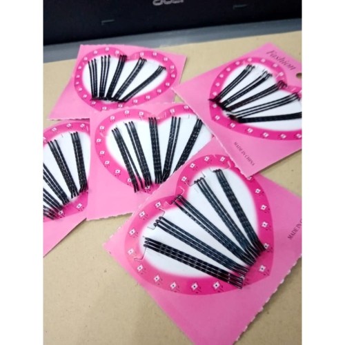 JEPITAN RAMBUT PINK CARD LOVE/ JEPIT RAMBUT LIDI HITAM PINK CARD ISI 15 PCS (HARGA PERCARD)