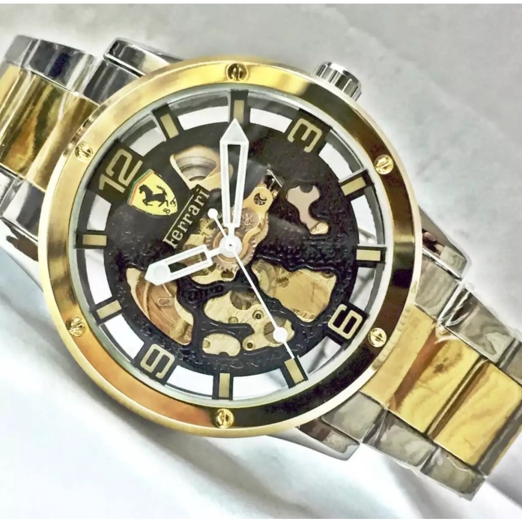 JAM TANGAN FERRARI MESIN OTOMATIS TANPPA BATRAI FREEE BOX