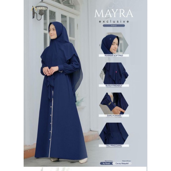 Gamis Syar'i/Set Syar'i Khimar/Mayra By Akifa
