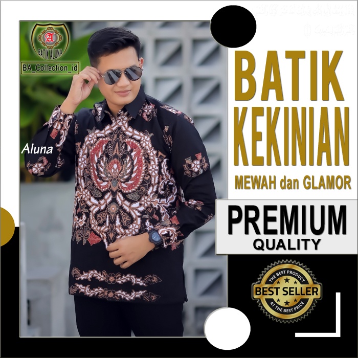 Baju Batik Pria Lengan Panjang Modern Premium Original kondangan Bagus Kombinasi Motif Kekinian Edit
