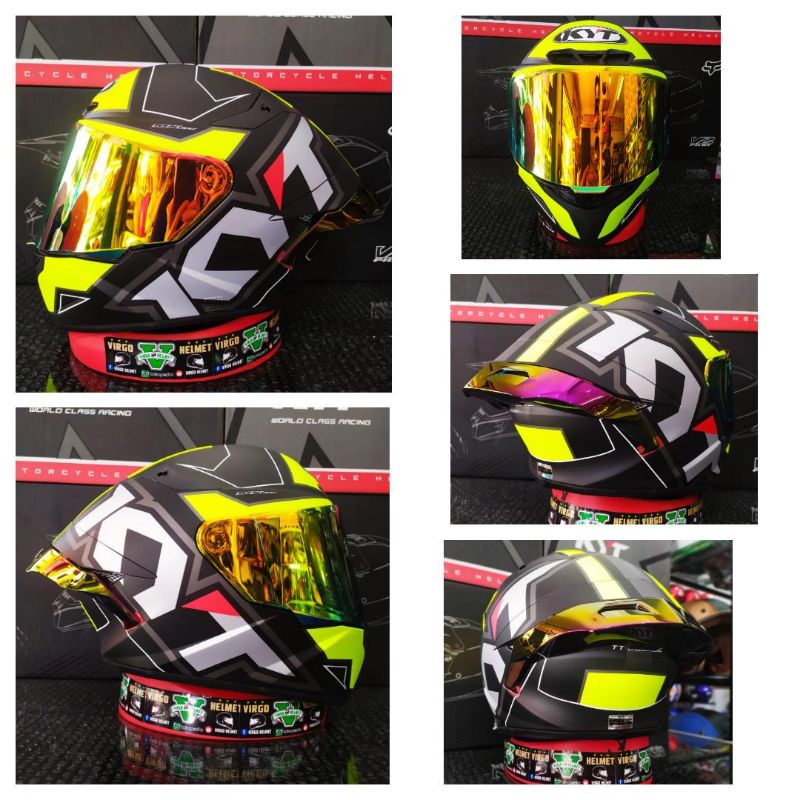 KYT HELM TT COURSE ELECTRON RED MATT +ELECTRON MATT YELLOW