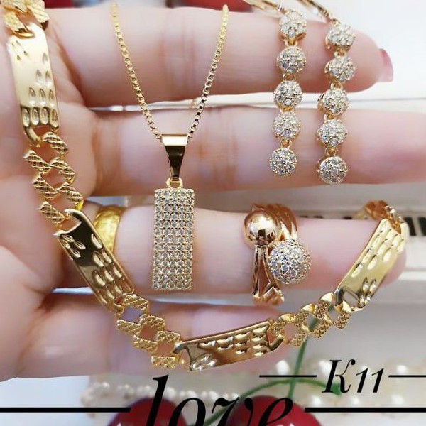 Xuping set perhiasan lapis emas 24k 1917l