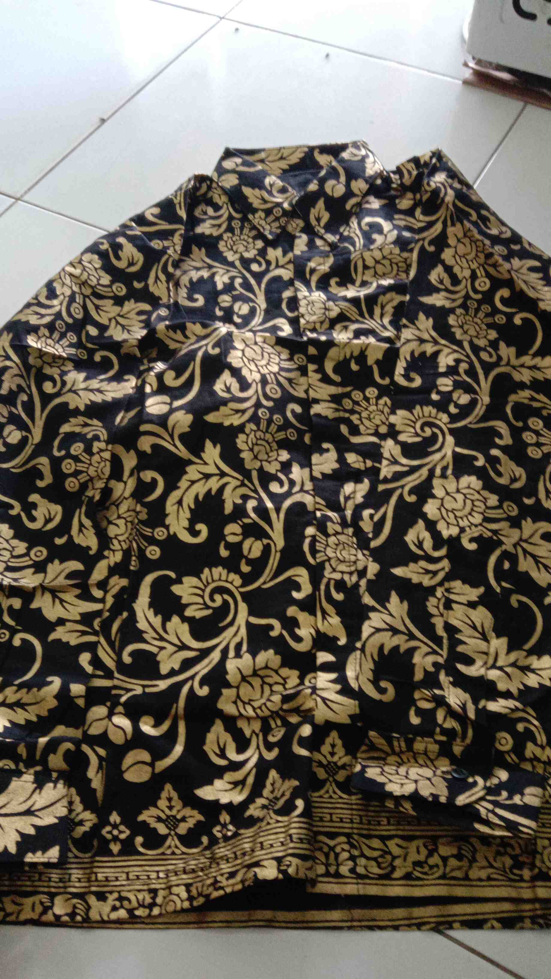 Kemeja Batik Lengan Panjang Motif Bakung Prada 0112 Bahan Katun Halus Nyaman Dan Adem Dipakai M,l,xl