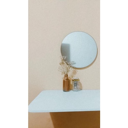 cermin tali rami cermin bulat cermin aesthetic cermin rias bundar cermin tempel dinding gantung 20cm-Plat gantung