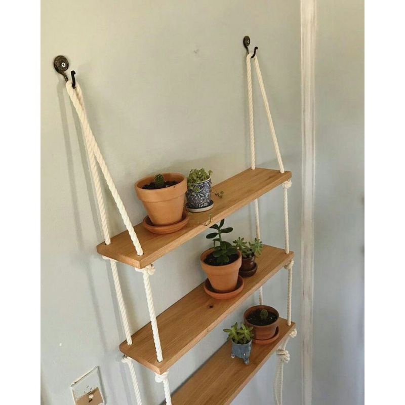 RAK GANTUNG MACHREM/AMBALAN TALI/RAK BUNGA /RAK GANTUNG SUSUN 3 Panjang 30 cm