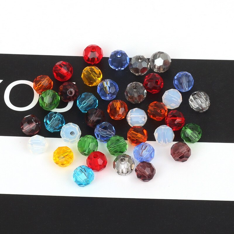 100/PCS 4mm Colorful Bicone Crystal Faceted Glass Beads Longgar Spacer Beads gelang Perhiasan Membuat DIY Membuat Perhiasan Aksesoris