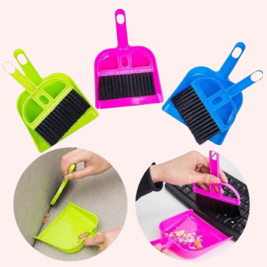 Sapu Pengki Set Mini Multifungsi Serok Cikrak Sapu Mini Plus Dustpan Pengki Serbaguna Kecil Pembersih Debu Karpet Mobil/Sapu Meja Laptop Keybord Perabot Rumah