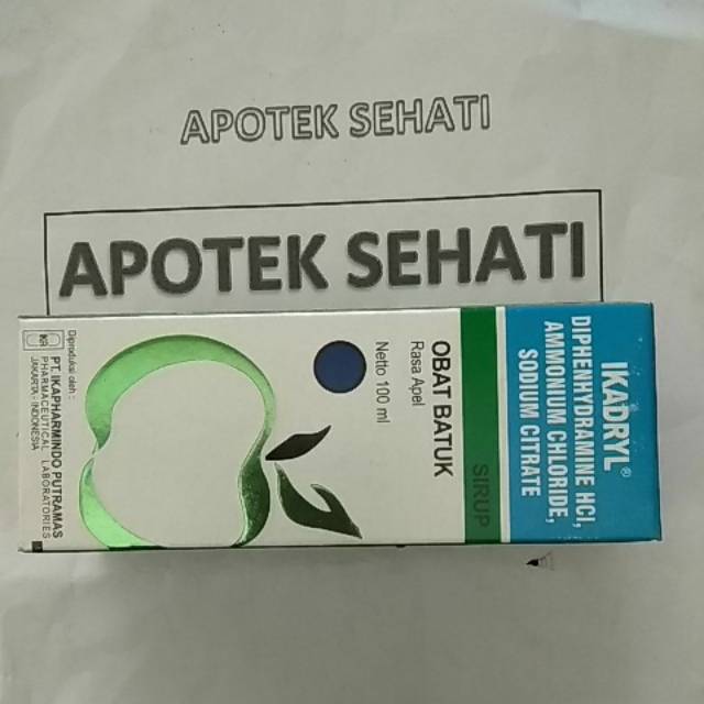 Ikadryl Sirup 100ml Obat Batuk Kering Dan Alergi Rasa Apel