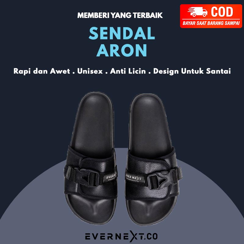 Sandal ARON Slipper Selop Cowok Wanita Pria Anti Licin Outdoor Santai Anak Kekinian Premium COD