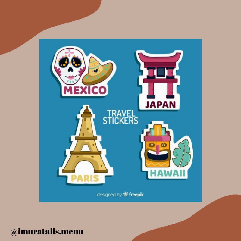 45pcs Sticker Tumblr Travelling 1