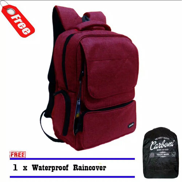 Carboni AA00026 tas ransel pria dan wanita tas laptop original - red