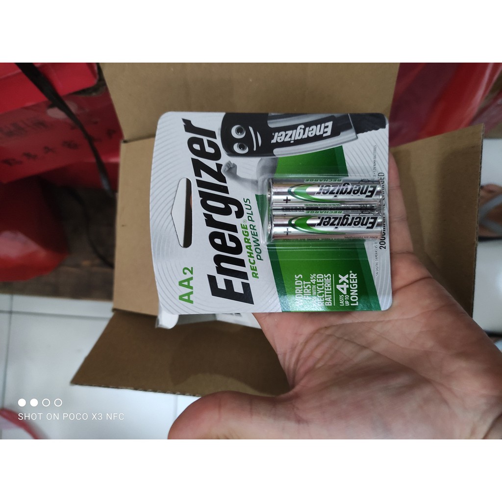 

batu baterai energizer aa rechargeable 2000 mah isi 2 bh( 1 set) charge isi ulang