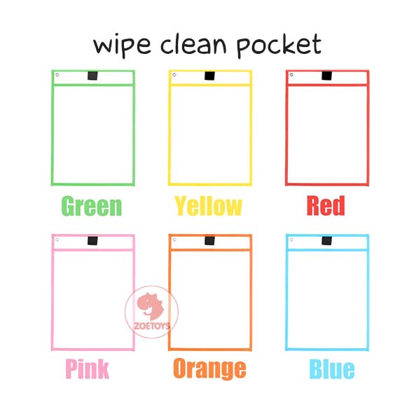 Zoetoys Wipe Clean Pocket | Basic Reusable rewritable worksheet sheet | bisa untuk buku Gakken yang Vertical