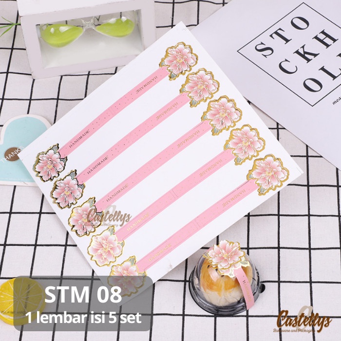 

Sticker Stiker STM 08 & 09 Bunga Label Band Mooncake Pia Cookies dll