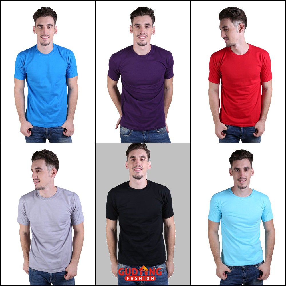 Kaos Polos Lengan Pendek - Banyak Pilihan Warna PLS (COMB)