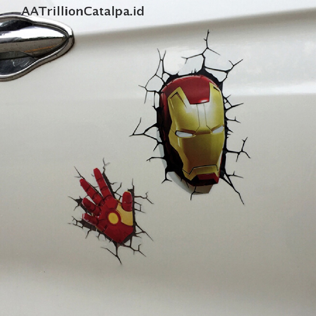 Aatrillioncatalpa 1Pc Stiker Mobil 3d Motif Avengers ironman / spiderman