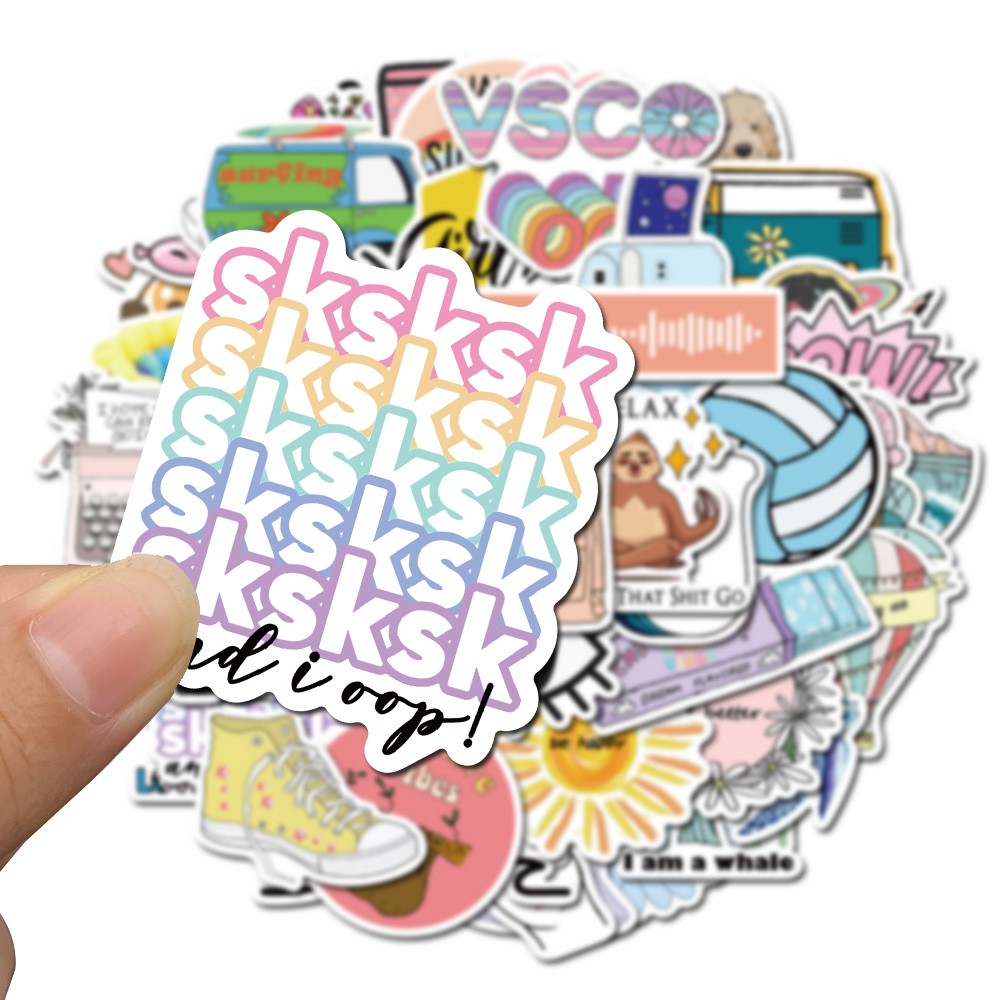 Set 50pcs Stiker Vsco Lucu Anti Air 2021 Untuk Dekorasi