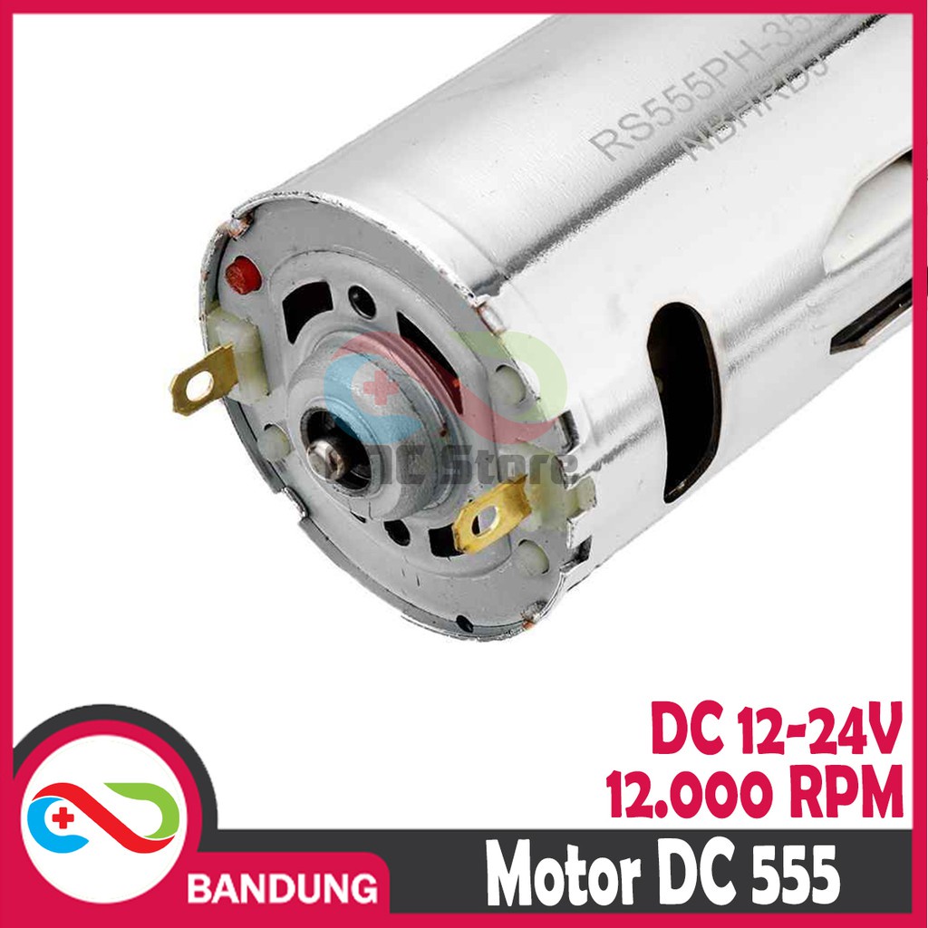 MOTOR DC 555 DOUBLE BEARING 12-24V HIGH TORQUE 12000RPM