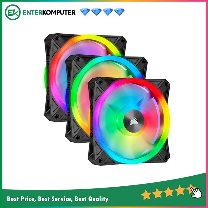 Corsair iCUE QL120 RGB (Three Pack) - With Lighting Node CORE - 12CM