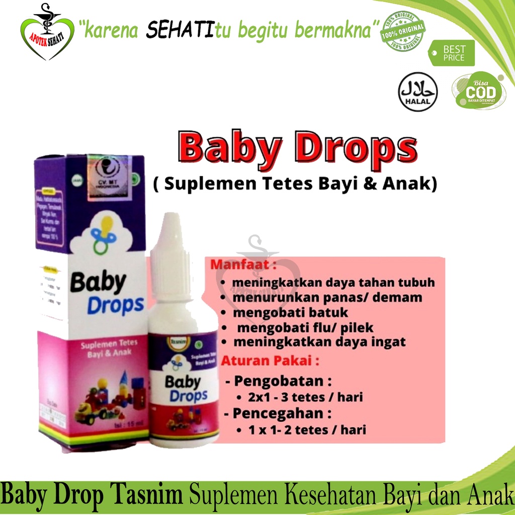 Baby Drop Tasnim Pereda Batuk Pilek Bayi Obat Hebal Aman Untuk Bayi