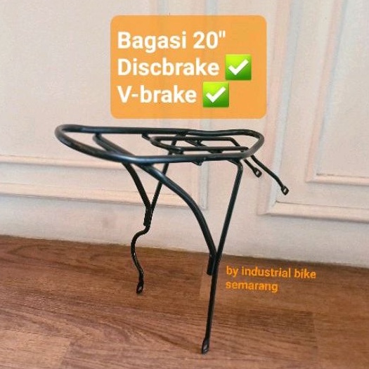 Bagasi 20inch Discbrake Vbrake Boncengan Sepeda Panier Pannier Belakang Rear Carrier Bicycle Steel Sepeda Lipat Seli Mini Minion Touring Rak Rack 20 inch