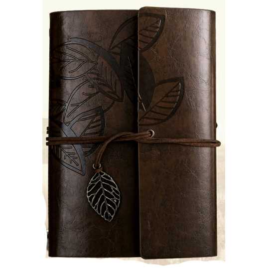 

[COD] Buku Catatan Kecil Polos Binder Bahan Kulit Retro Leaf Kertas A6 Ready Jogja