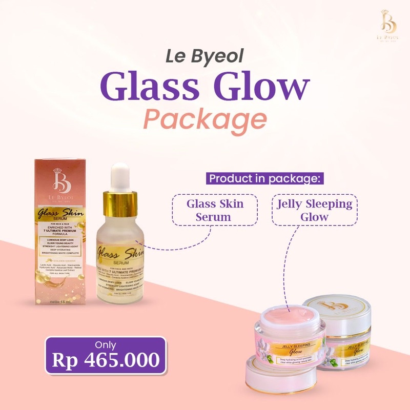 PAKET combo brightening skincare GLASS GLOW 100% original le byeol BPOM / perawatan wajah extra glow