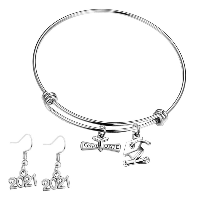 SIY  2021 New Year Graduation Bangle Bracelet Earrings Kit  College Graduation Gifts