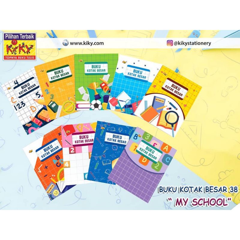 

Buku Tulis Strimin Kotak Kecil Kiky / Kotak Besar Buku Matematika 38 Lembar