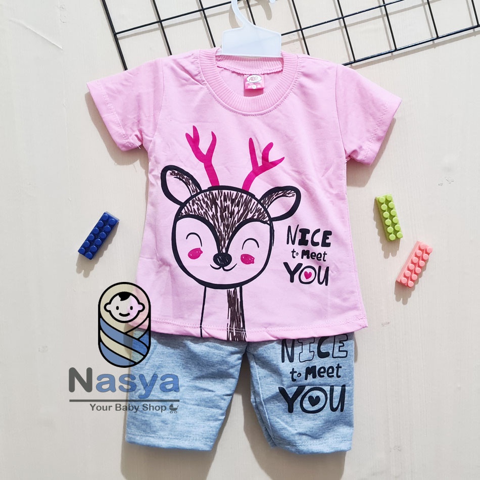 [RS-008] Setelan Baju, Anak perempuan usia 3-12 bulan  motif KEREN