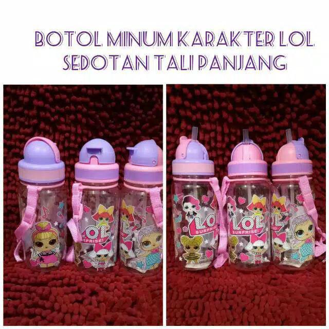 Botol Minum Sedotan Tali Panjang Karakter Kode 3675