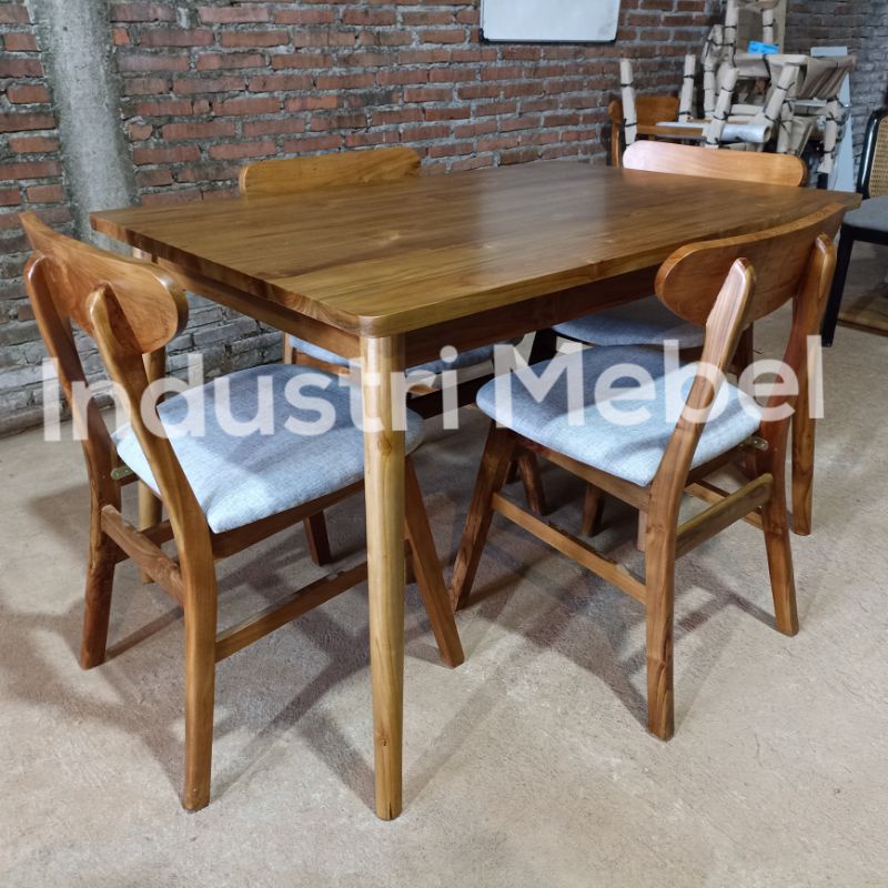 Meja Makan Set - Meja Makan Kayu Jati - Meja Cafe - Kursi Cafe Set