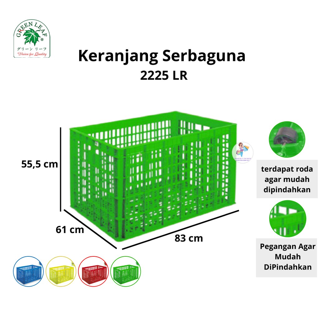 Keranjang Industri Container Box Roda 2225 LR Green Leaf